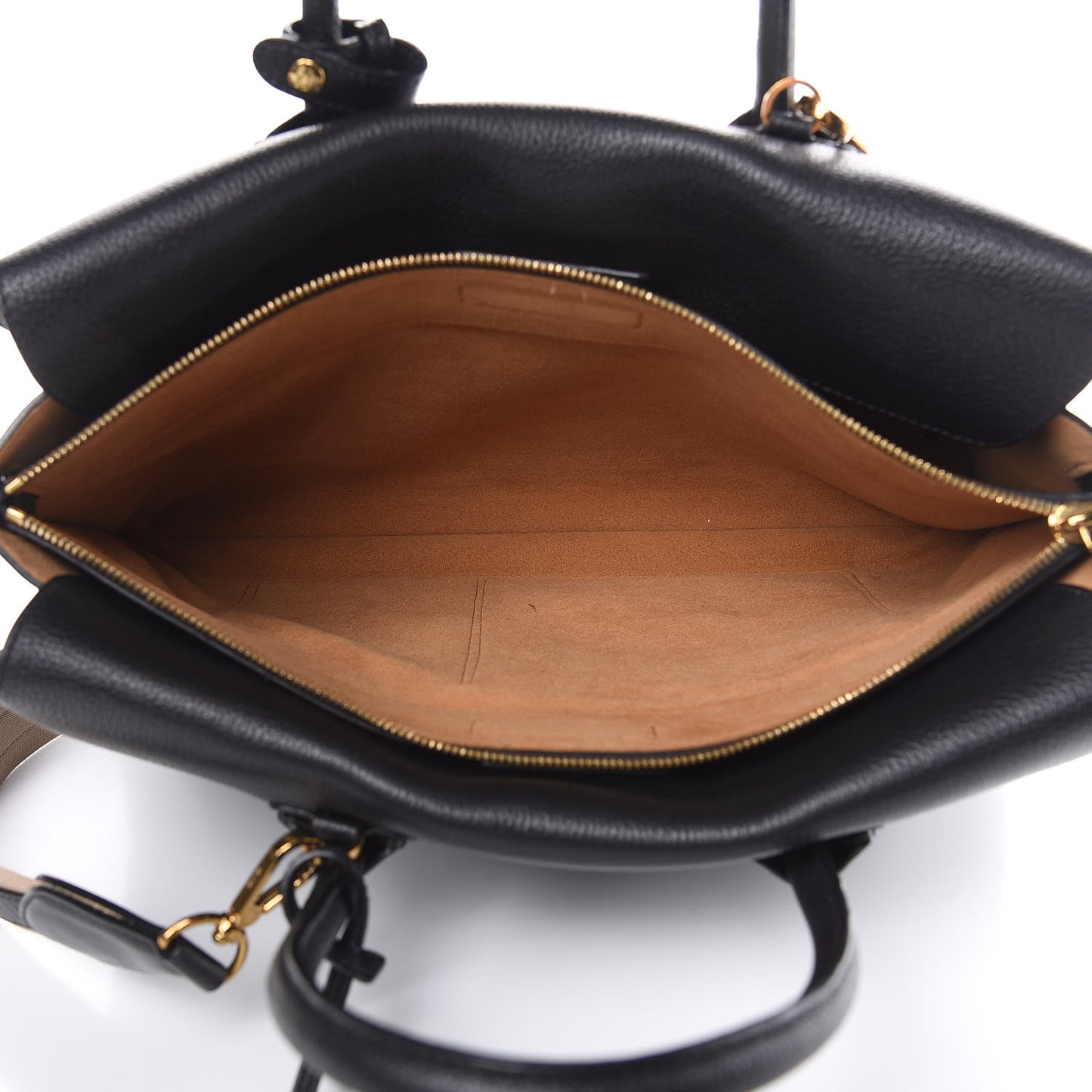 Grained Calfskin Large Milla Tote Black