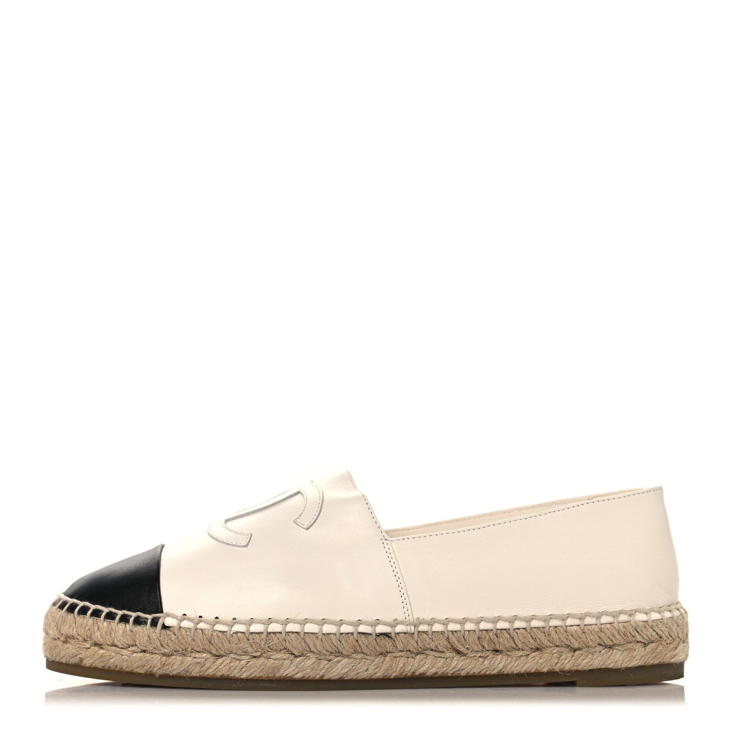 Chanel Lambskin CC Espadrilles 40 White Black 1 of 11