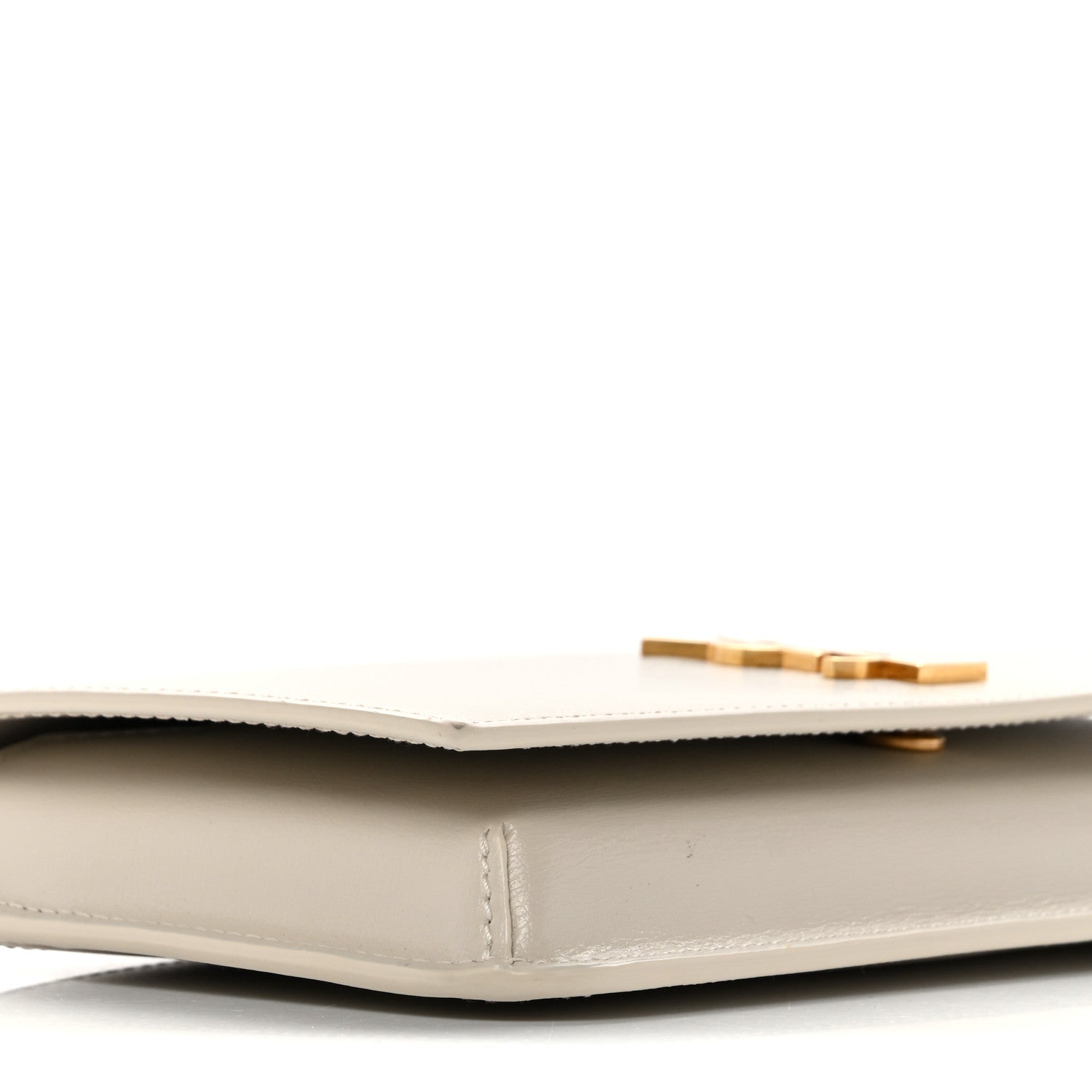 Saint Laurent Smooth Calfskin Monogram Phone Holder Crossbody Crema Soft 9 of 14