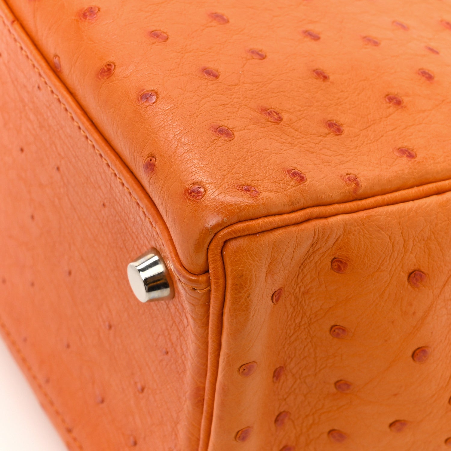 Hermes Ostrich Kelly Retourne 32 Orange 17 of 20