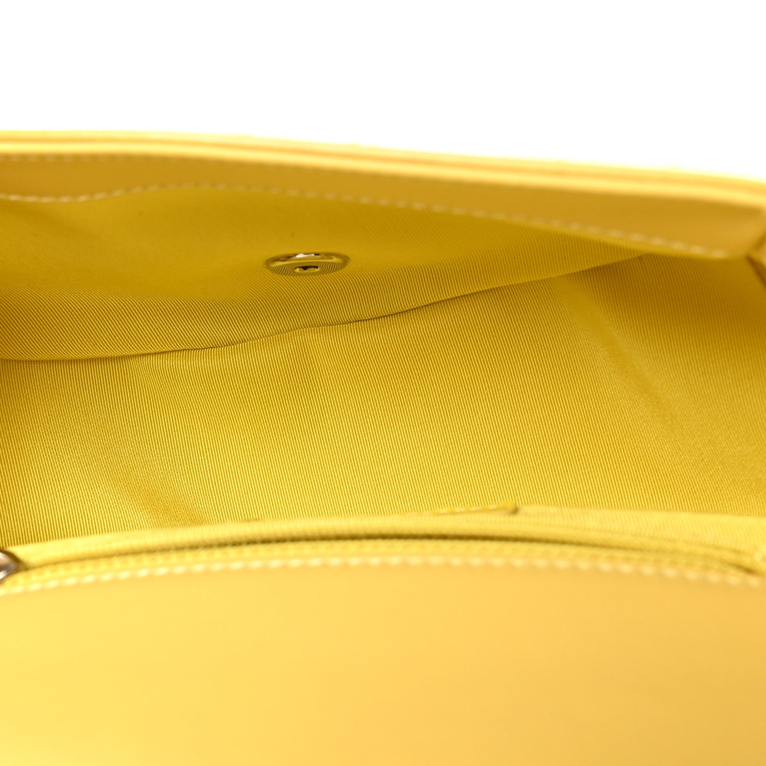 Chanel Calfskin Stitched Small Ring My Bag Flap Crossbody Yellow 5 of 10