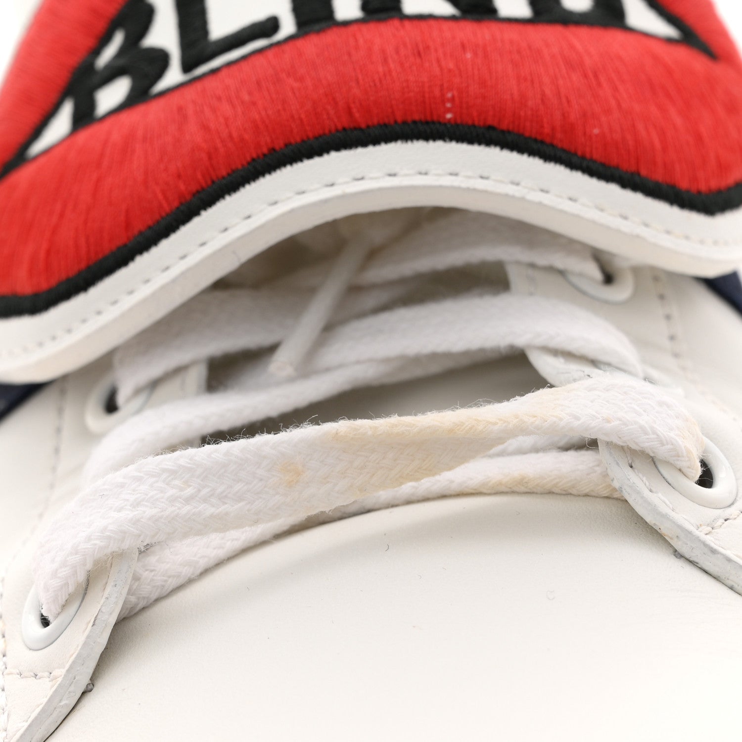 Gucci Calfskin Ayers Web Blind for Love Embroidered Womens Ace Sneakers 40.5 White 13 of 13