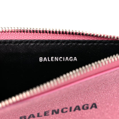 Balenciaga Sparkling Fabric Logo Large Cash Long Coin Card Holder Sweet Pink Black 6 of 8