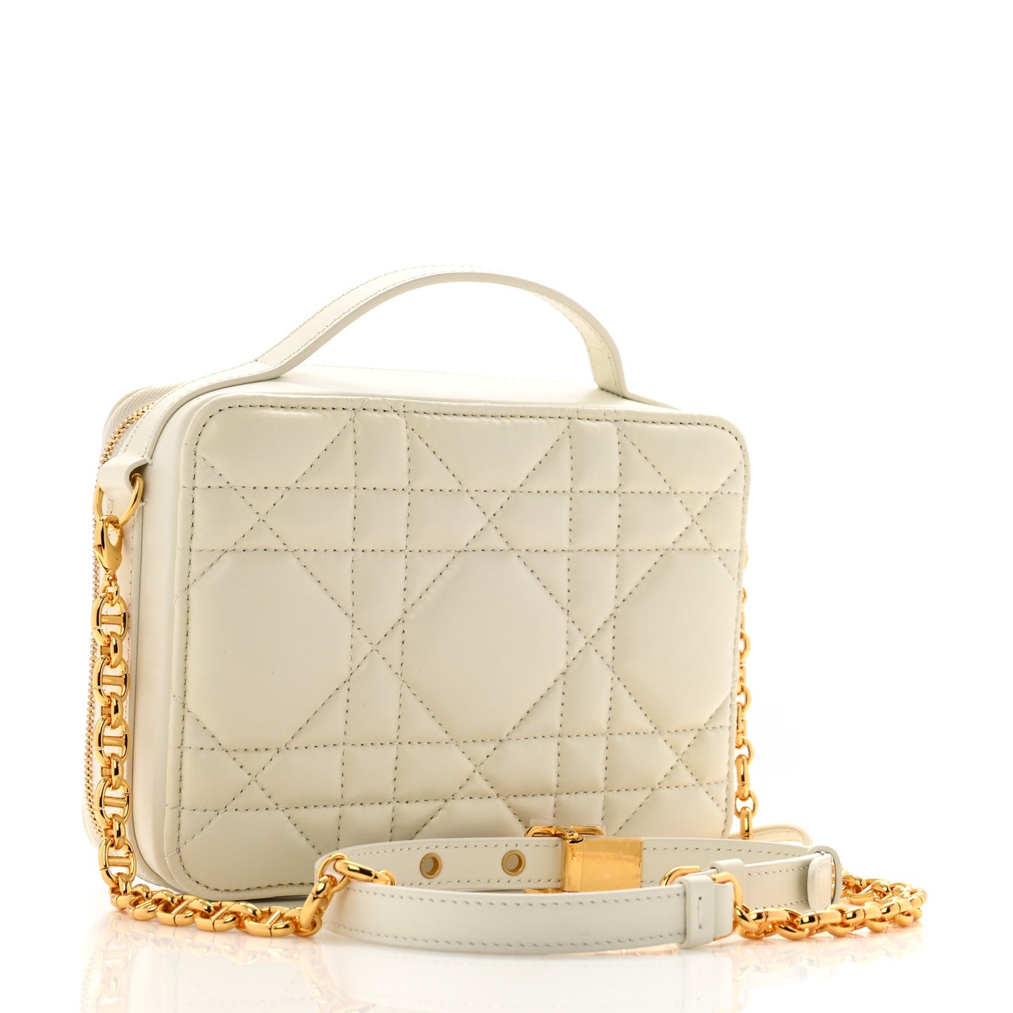 Calfskin Macrocannage Caro Box Bag Latte