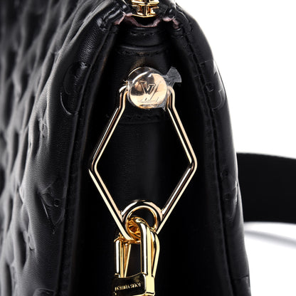 Louis Vuitton Lambskin Embossed Monogram Coussin PM Black 10 of 11