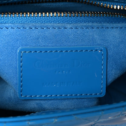 Christian Dior Patent Cannage Mini Lady Dior Blue 6 of 10