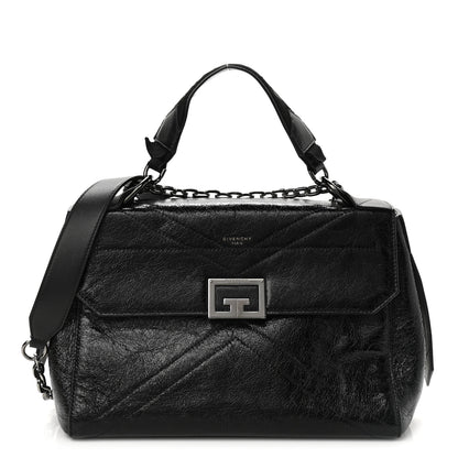 Givenchy Creased Patent Calfskin Medium ID Flap Black 1 of 10