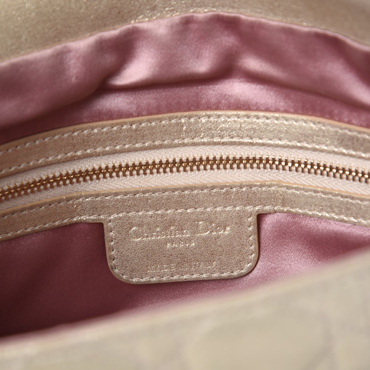 Metallic Calfskin Cannage Flap Clutch Gold