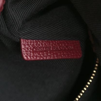 Burberry Grainy Calfskin House Check Medium Banner Tote Mahogany Red 7 of 9