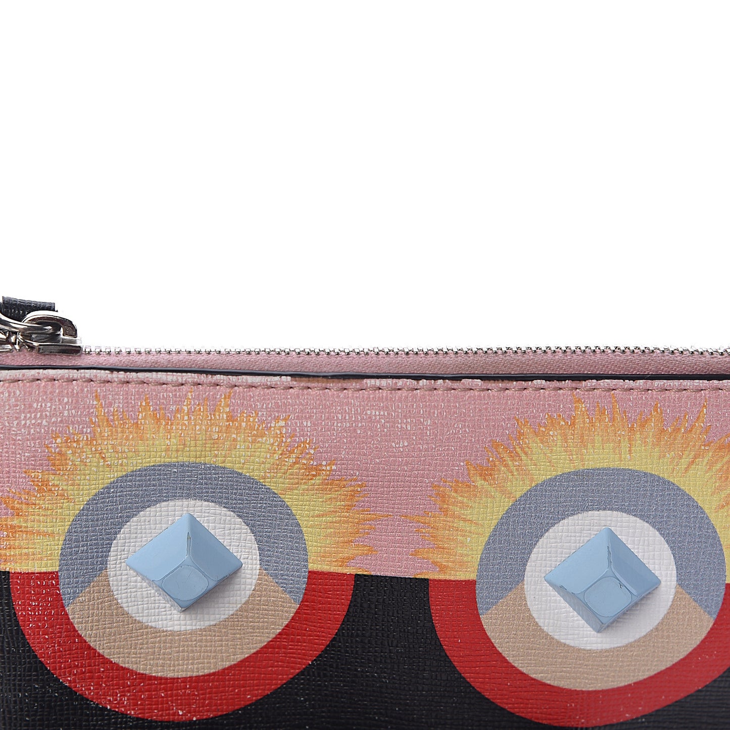 Vitello Elite Century Hypnoteyes Studded Coin Pouch Key Case Bubblegum Multicolor