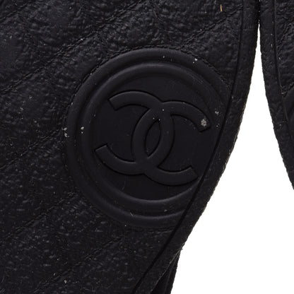 Chanel Suede Quilted Shearling High Boots 40 Black 6 of 12