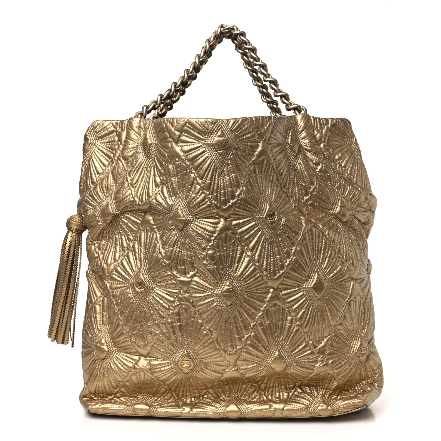 Chanel Calfskin Embroidered Ca D'Oro Tote Gold 1 of 9