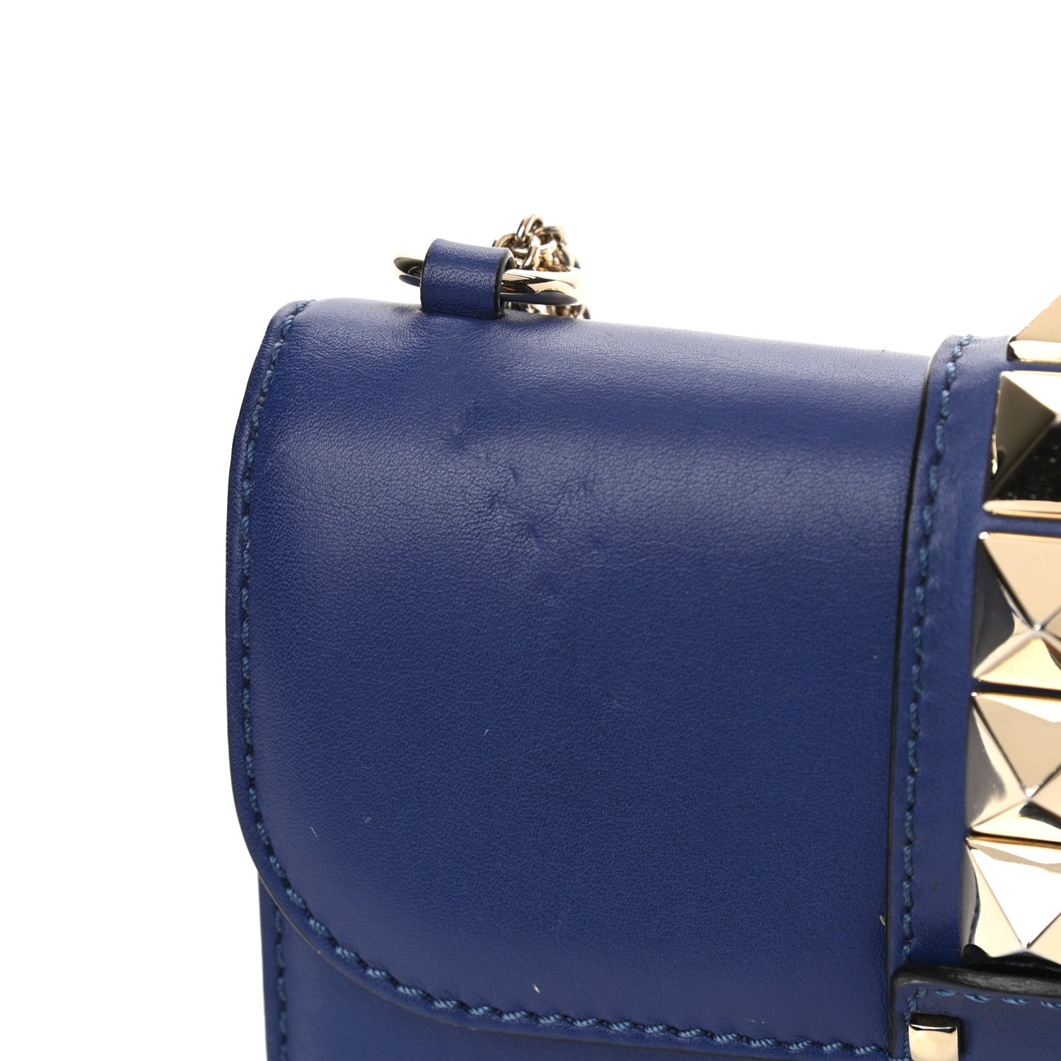 Valentino Garavani Vitello Small Glam Lock Rockstud Flap Blue China 10 of 14