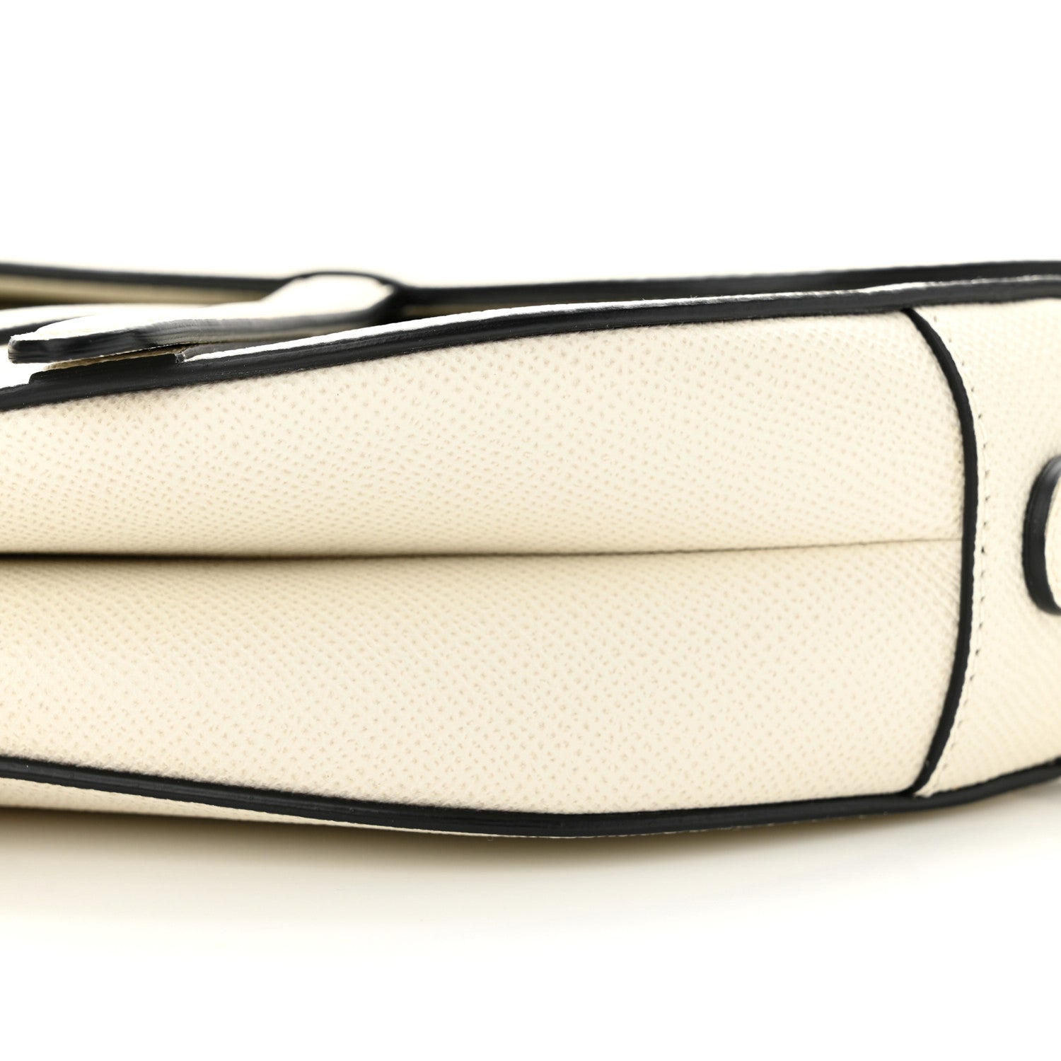 Christian Dior CHRISTIAN DIOR Grained Calfskin Saddle Bag White 10 of 11