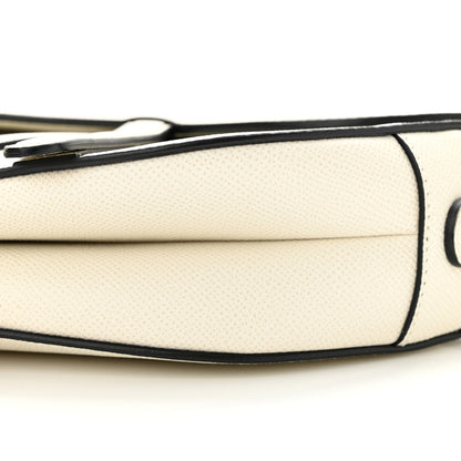 Christian Dior CHRISTIAN DIOR Grained Calfskin Saddle Bag White 10 of 11