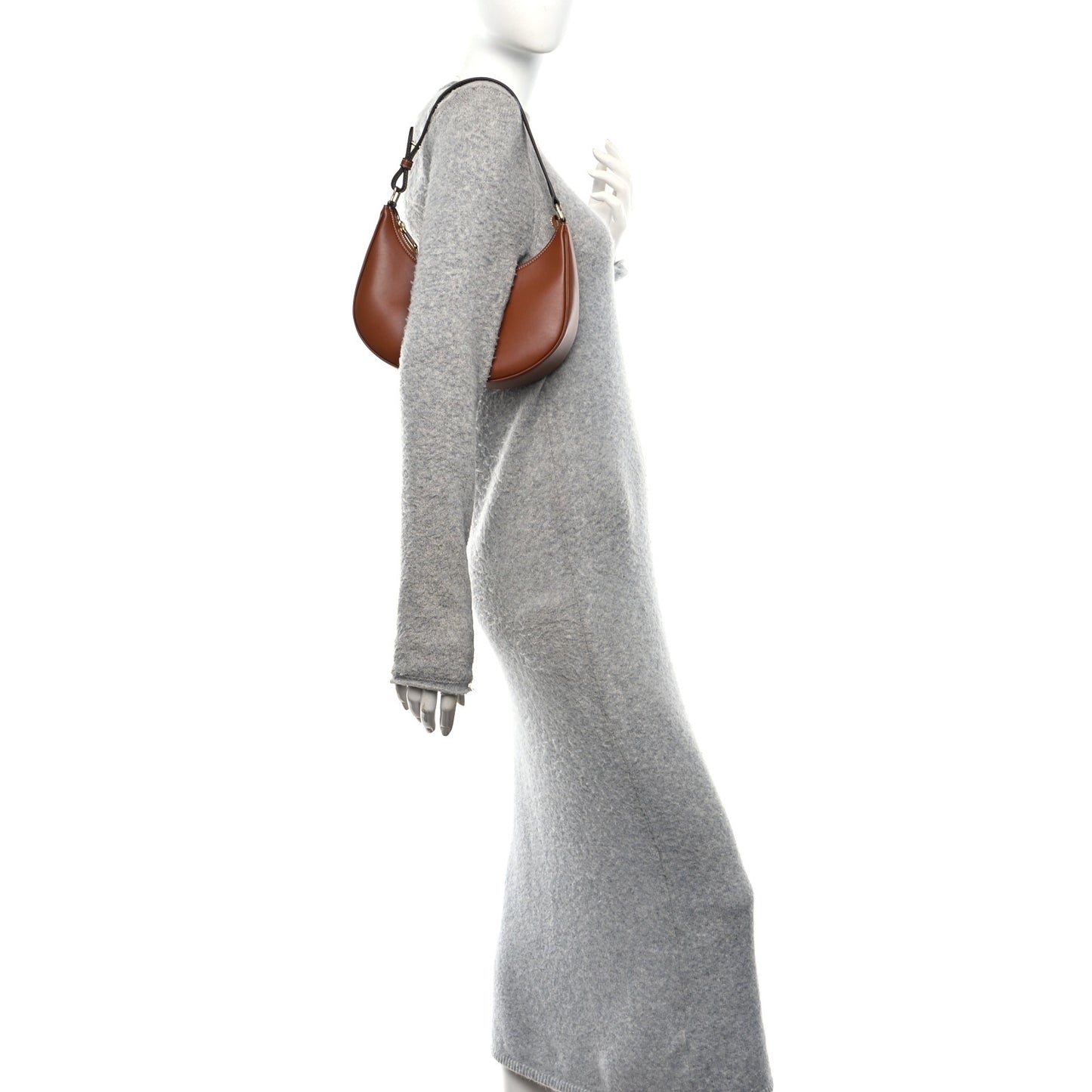 Smooth Calfskin Medium Strap Ava Triomphe Shoulder Bag Tan