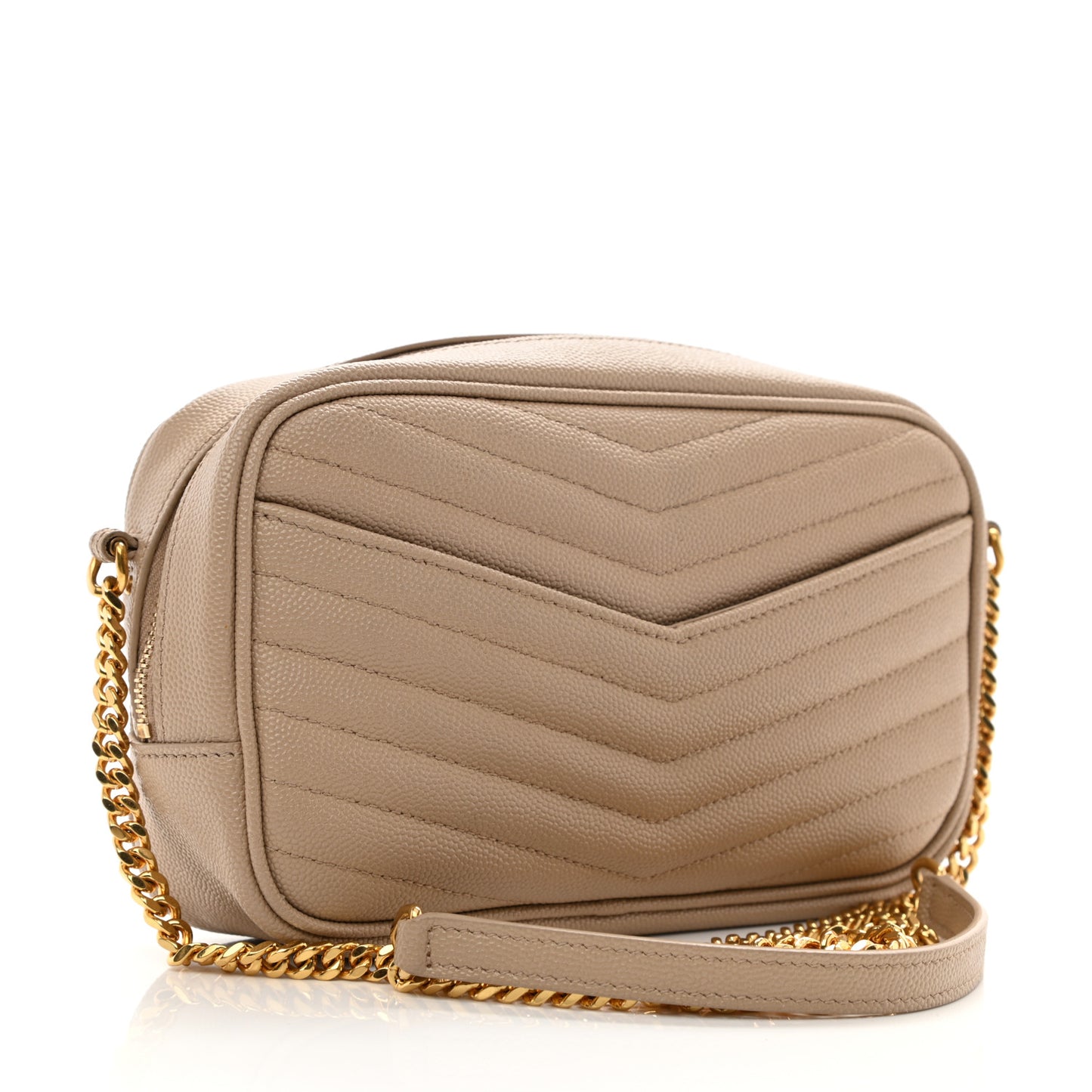 Grain De Poudre Matelasse Monogram Mini Lou Camera Bag Dark Beige
