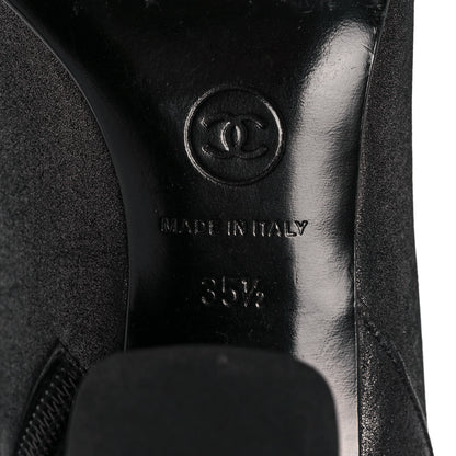 Chanel Suede CC Ankle Boots 35.5 Black 6 of 8