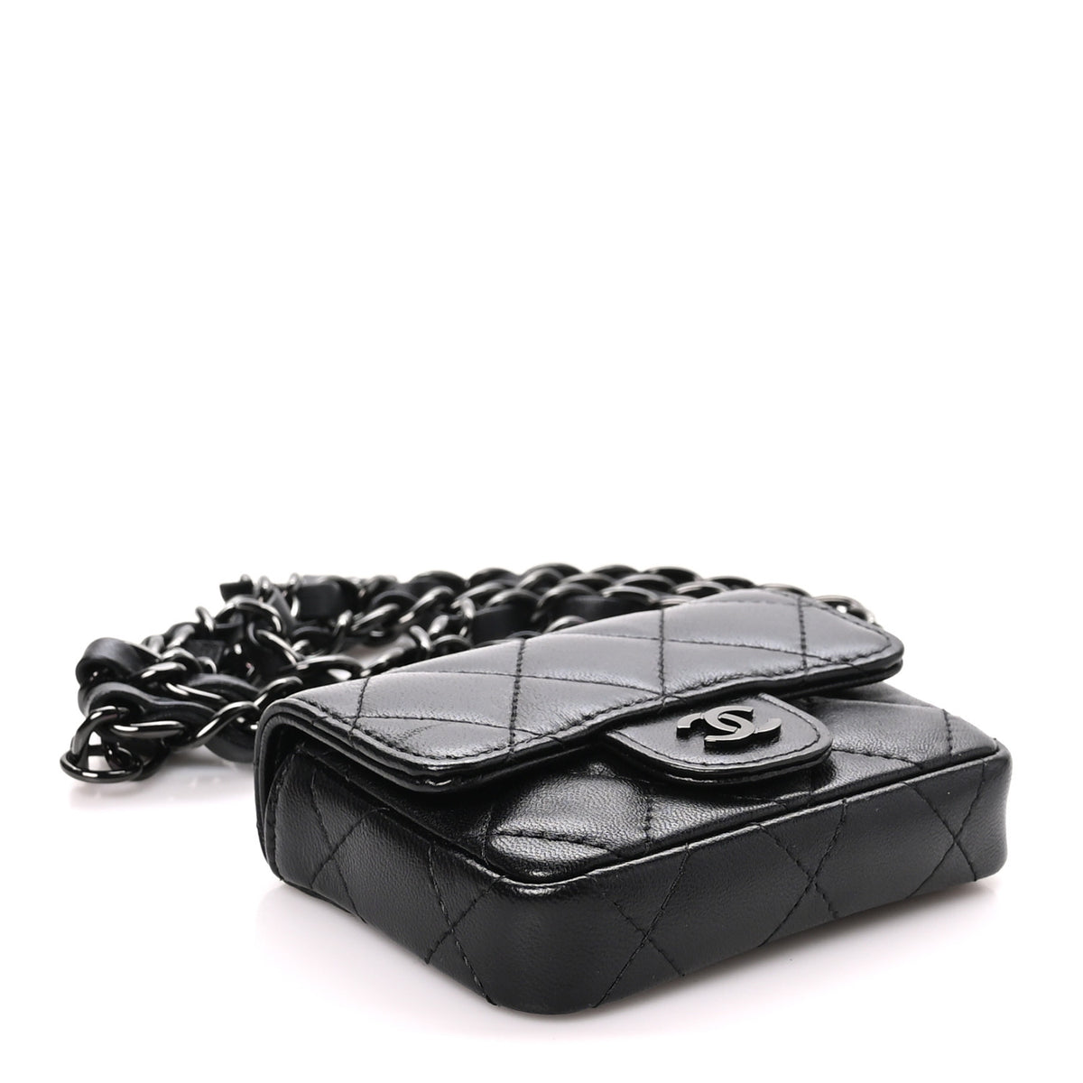 Chanel Lambskin Quilted Mini Chain Belt Bag So Black 3 of 10