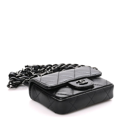 Chanel Lambskin Quilted Mini Chain Belt Bag So Black 3 of 10