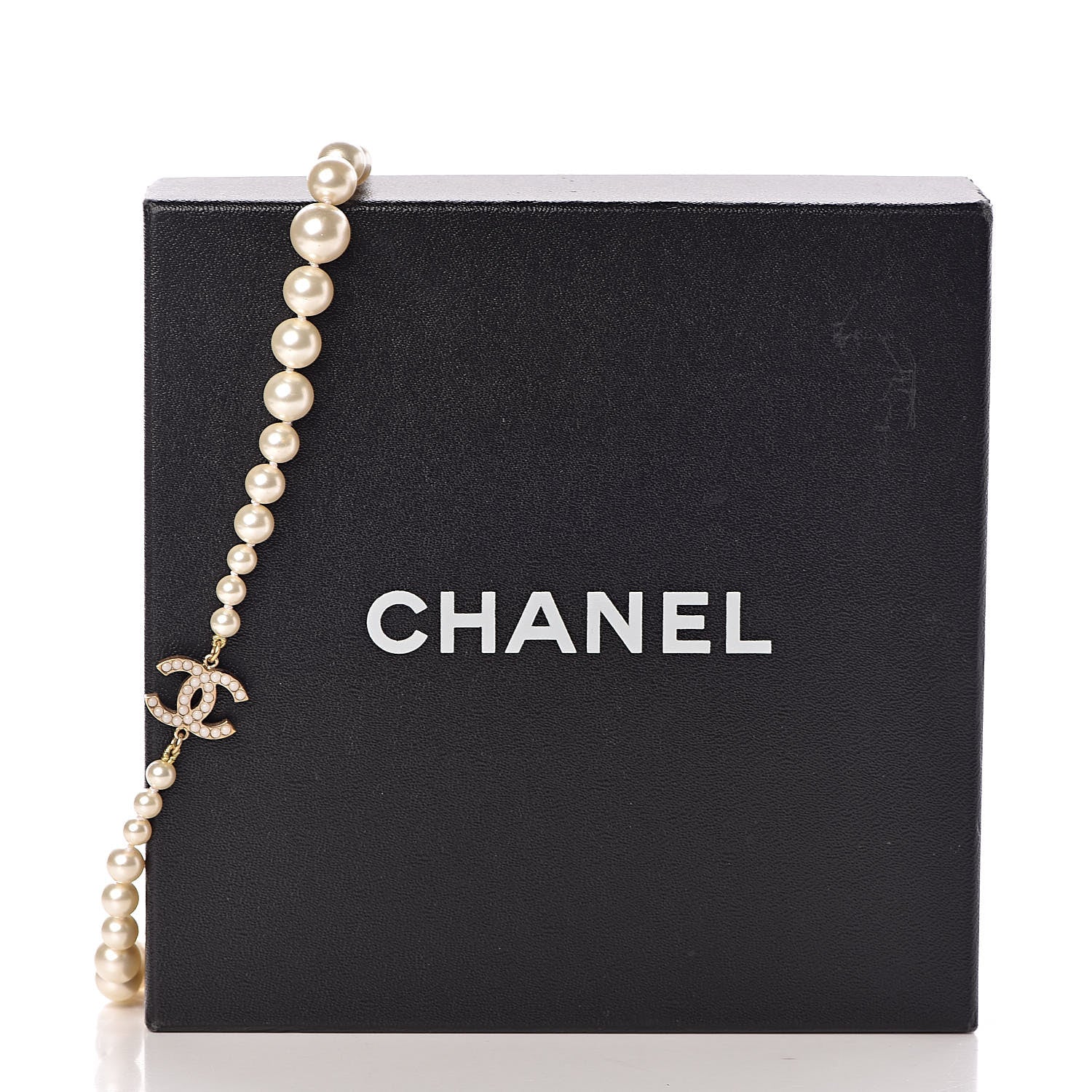 Chanel Graduated Pearl CC Long Necklace Light Gold 6 of 6
