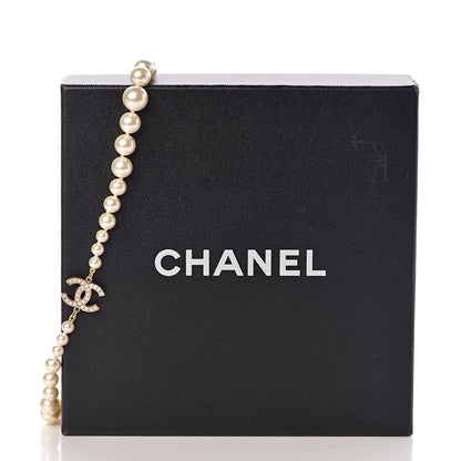 Chanel Graduated Pearl CC Long Necklace Light Gold 6 of 6