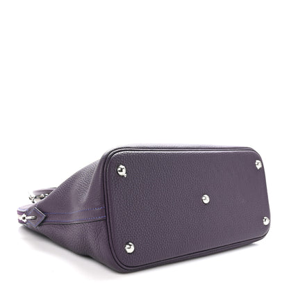 Hermes Taurillon Clemence Horseshoe Bolide 35 Raisin Bleu Electrique 4 of 12