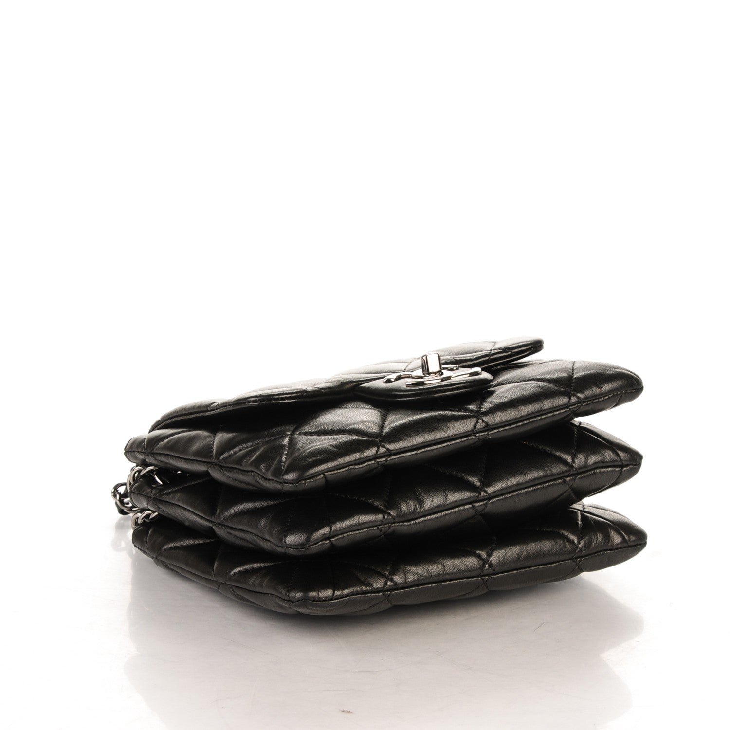 Chanel Lambskin Quilted Mini Chanel 3 Flap Black 4 of 7