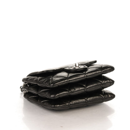 Chanel Lambskin Quilted Mini Chanel 3 Flap Black 4 of 7