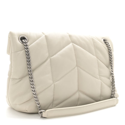 Saint Laurent Lambskin Quilted Toy Loulou Puffer Monogram Chain Satchel Crema Soft 3 of 10