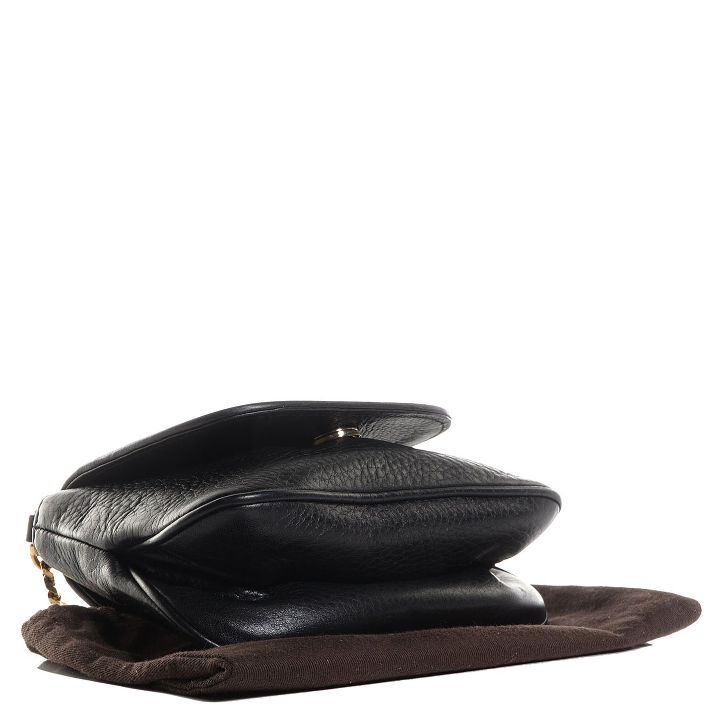 Pebbled Calfskin Small 1973 Chain Shoulder Bag Black