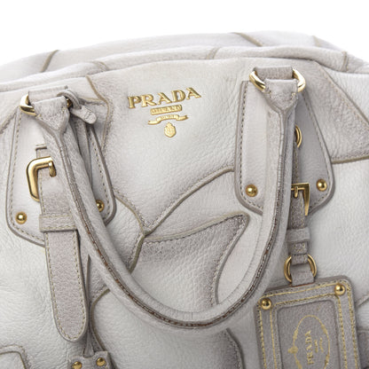 Prada Cervo Patchwork Fringe Bowler Bianco 10 of 17
