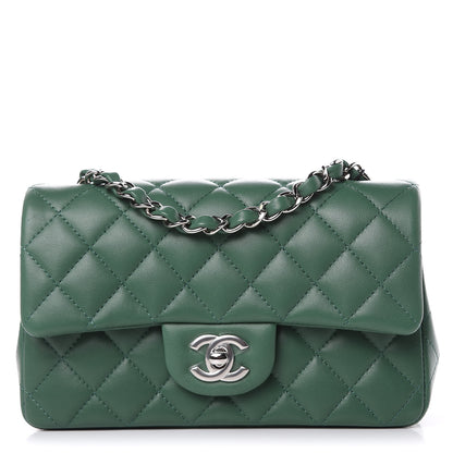 Chanel Lambskin Quilted Mini Rectangular Flap Green 1 of 10
