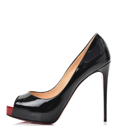 Christian Louboutin Patent New Very Prive 120 Pumps 37.5 Black Red 1 of 8