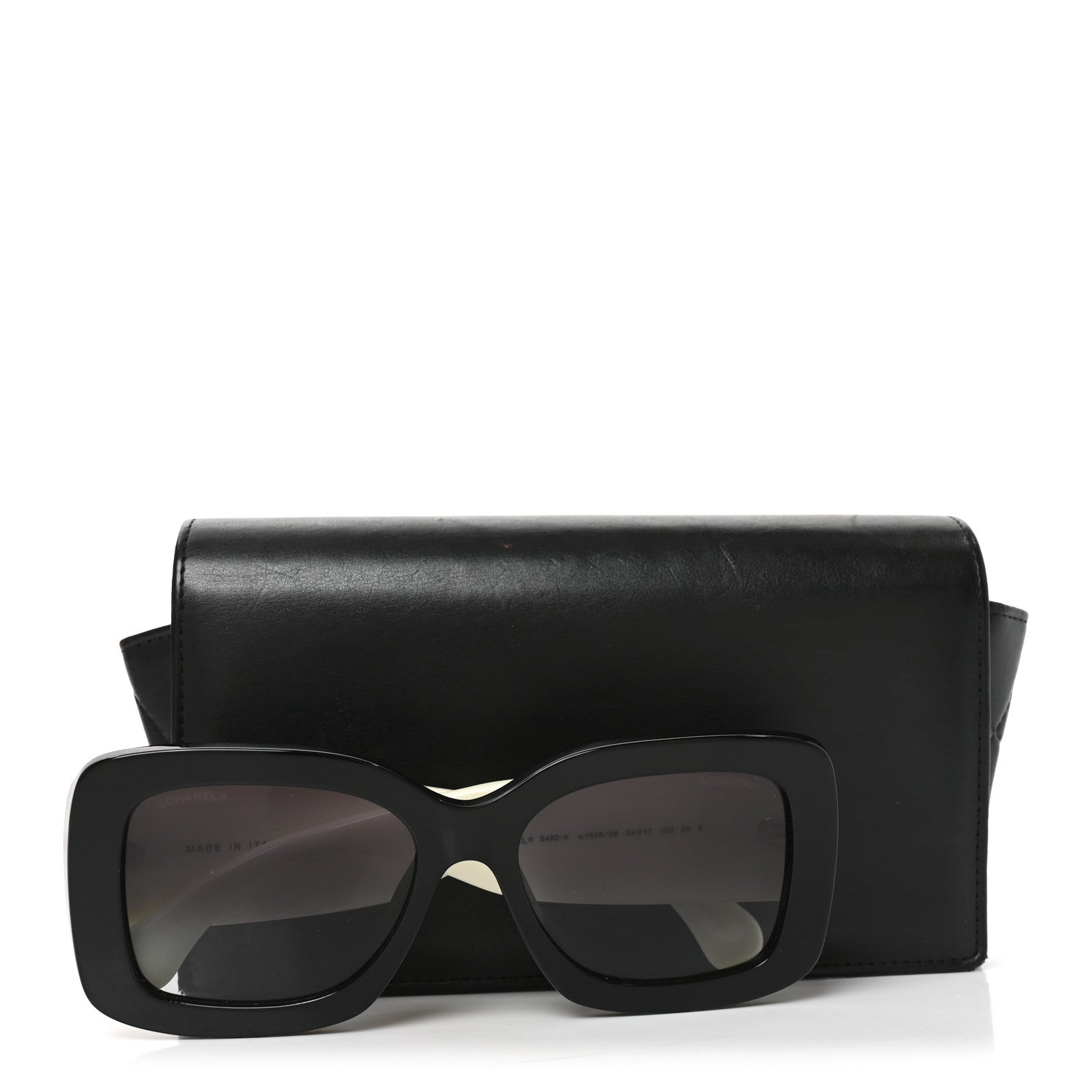 Chanel Acetate Quilted CC Rectangle Sunglasses 5483-A White Black 7 of 7