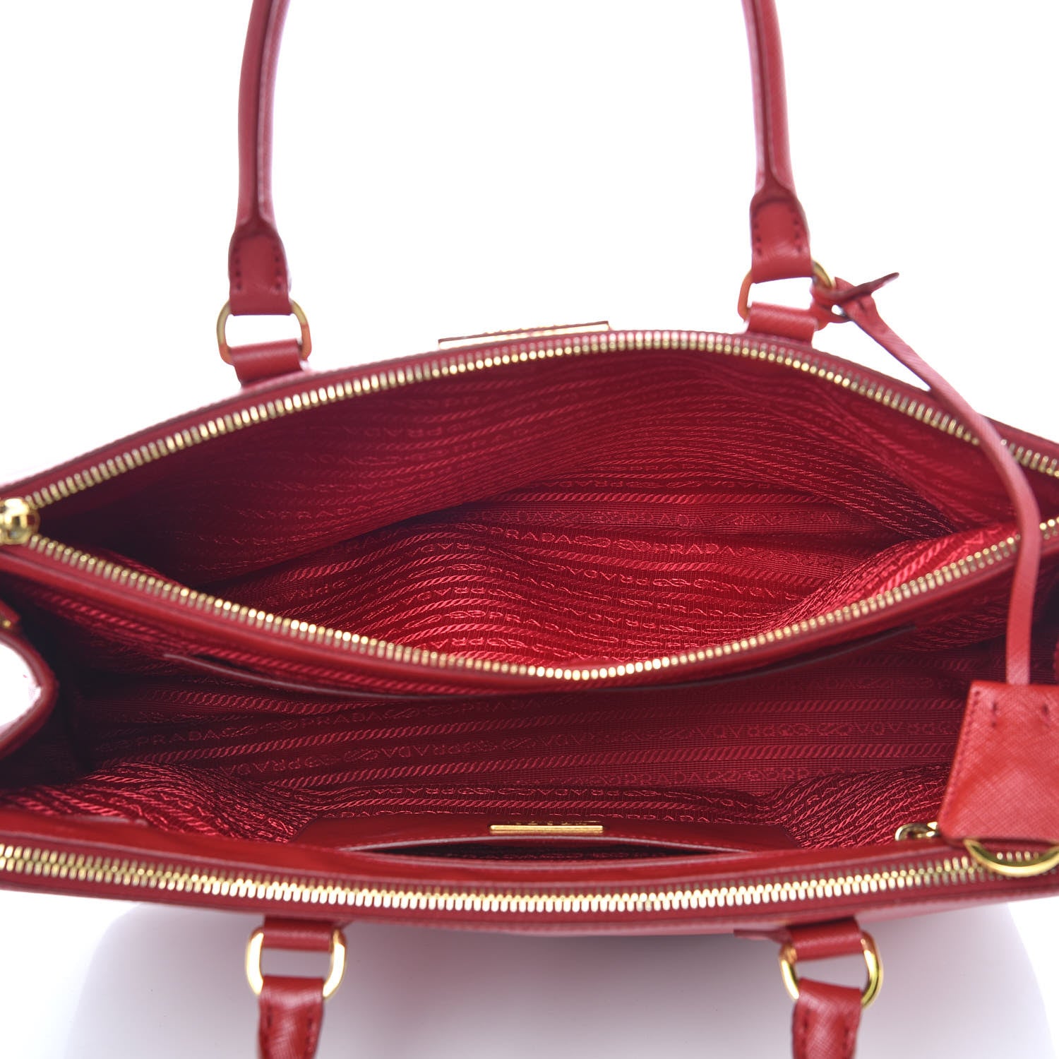 Prada Saffiano Medium Galleria Double Zip Tote Fuoco 9 of 20