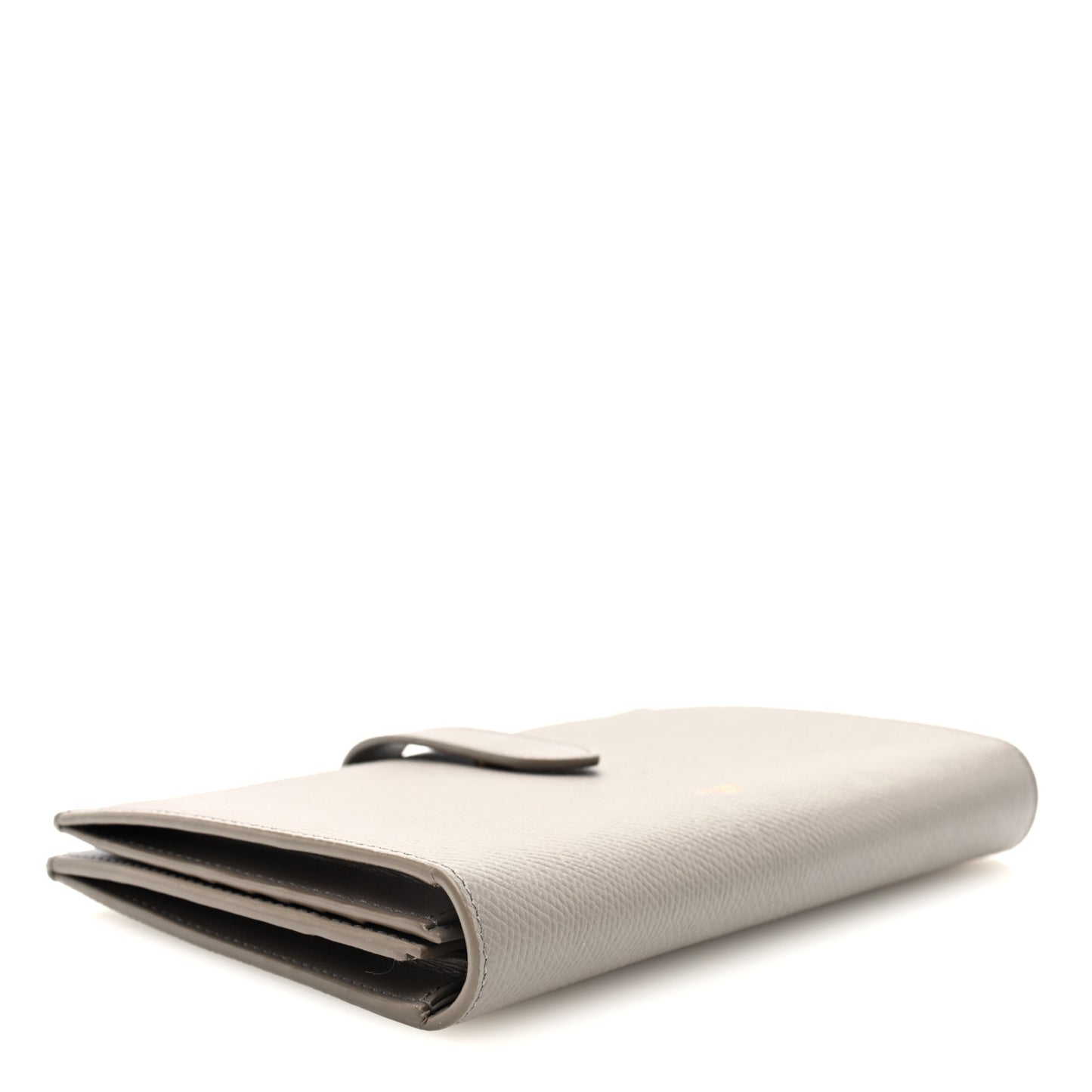 Grained Calfskin Large Multifunction Strap Wallet Pebble