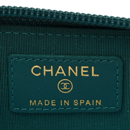 Chanel Caviar Quilted Boy Zip Around Coin Purse Wallet Dark Turquoise 6 of 8