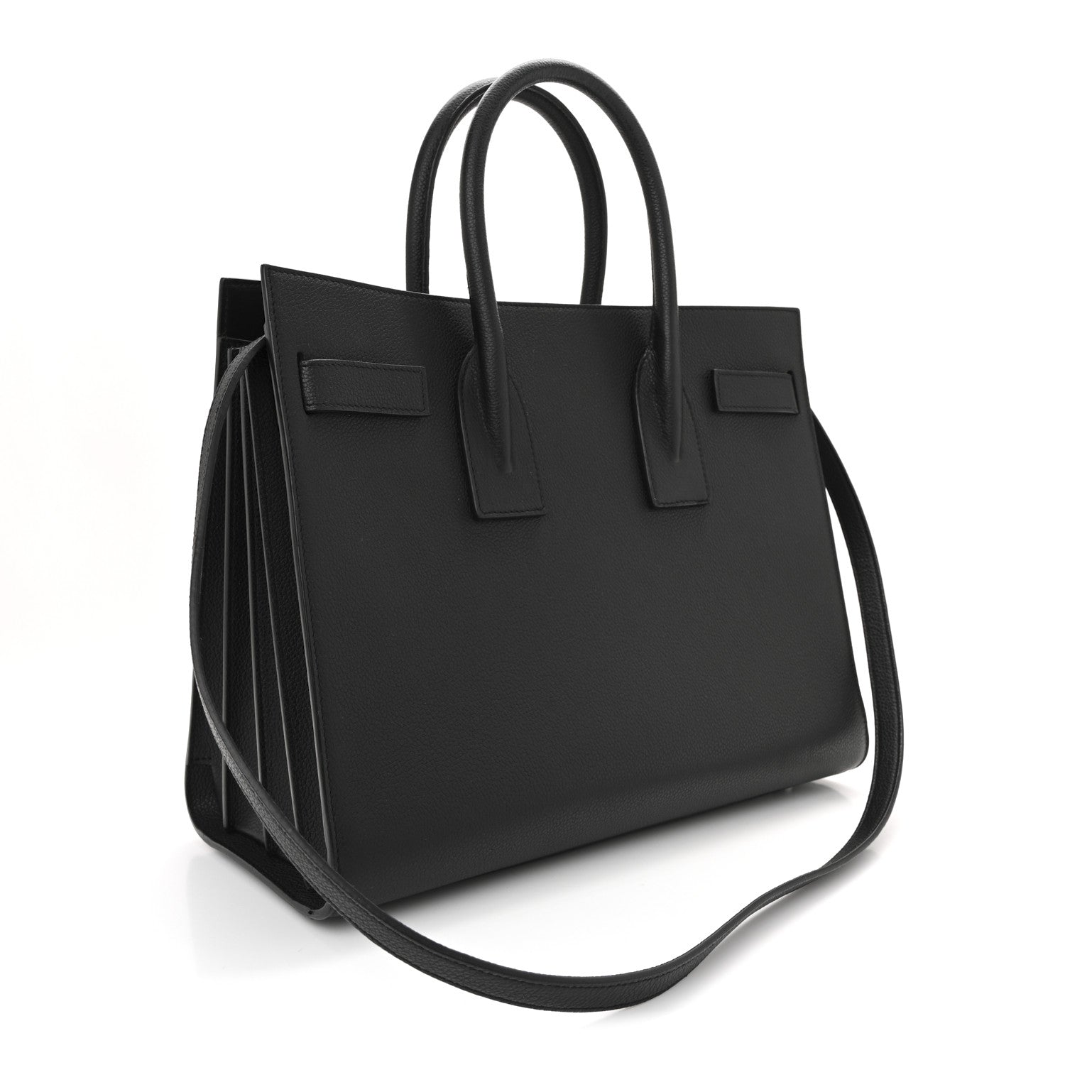 Saint Laurent Grained Calfskin Small Sac De Jour Black 3 of 10