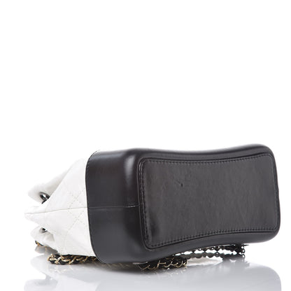 Chanel Aged Calfskin Quilted Gabrielle Backpack Black White 4 of 8