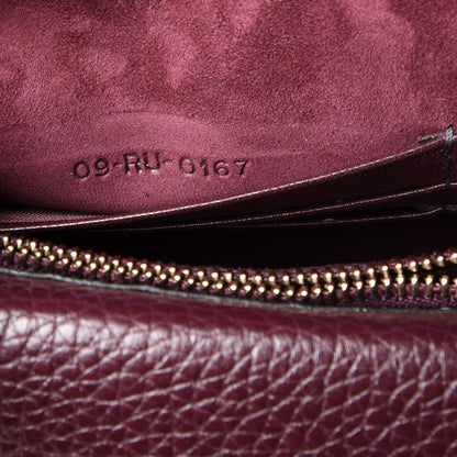 Christian Dior Grained Calfskin D-Bee Crossbody Burgundy 6 of 9