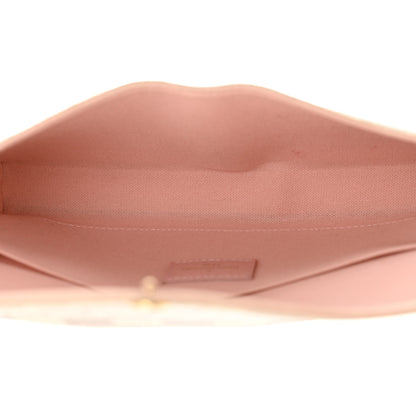 Louis Vuitton Damier Azur Pochette Felicie Chain Wallet Rose Ballerine 6 of 12