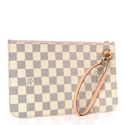 Louis Vuitton Damier Azur Neverfull MM GM Pochette Rose Ballerine 3 of 8