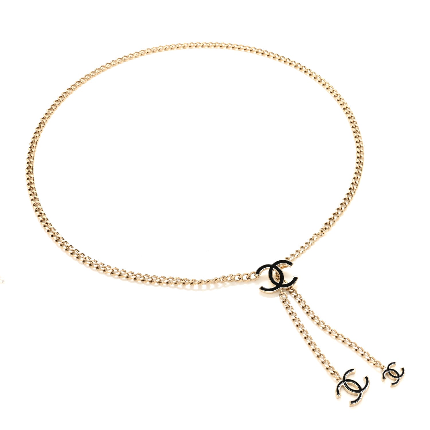 Chanel Enamel CC Chain Logo Belt Gold Black 1 of 3