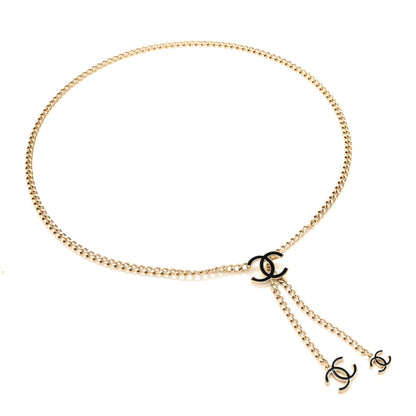 Chanel Enamel CC Chain Logo Belt Gold Black 1 of 3
