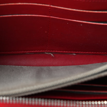 Chanel Patent Quilted Brilliant Zip Around Wallet Red 11 of 11