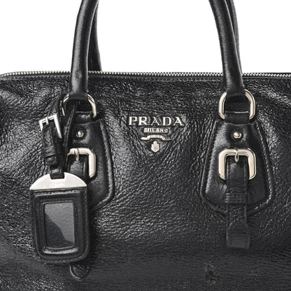 Prada Vernice Naplak Zipper Bowler Tote Black 9 of 9