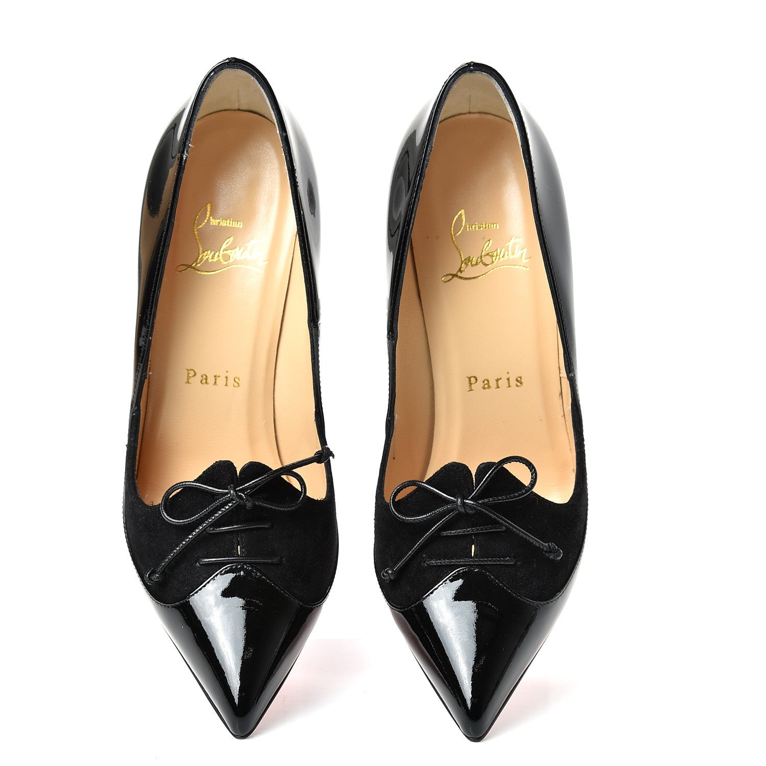 Christian Louboutin Patent Veau Velours Queue De Pie 100 Pumps 35 Black 9 of 21