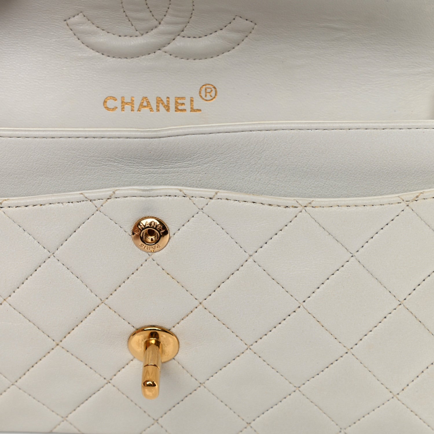Chanel Lambskin Quilted Small Double Flap White 18 of 25