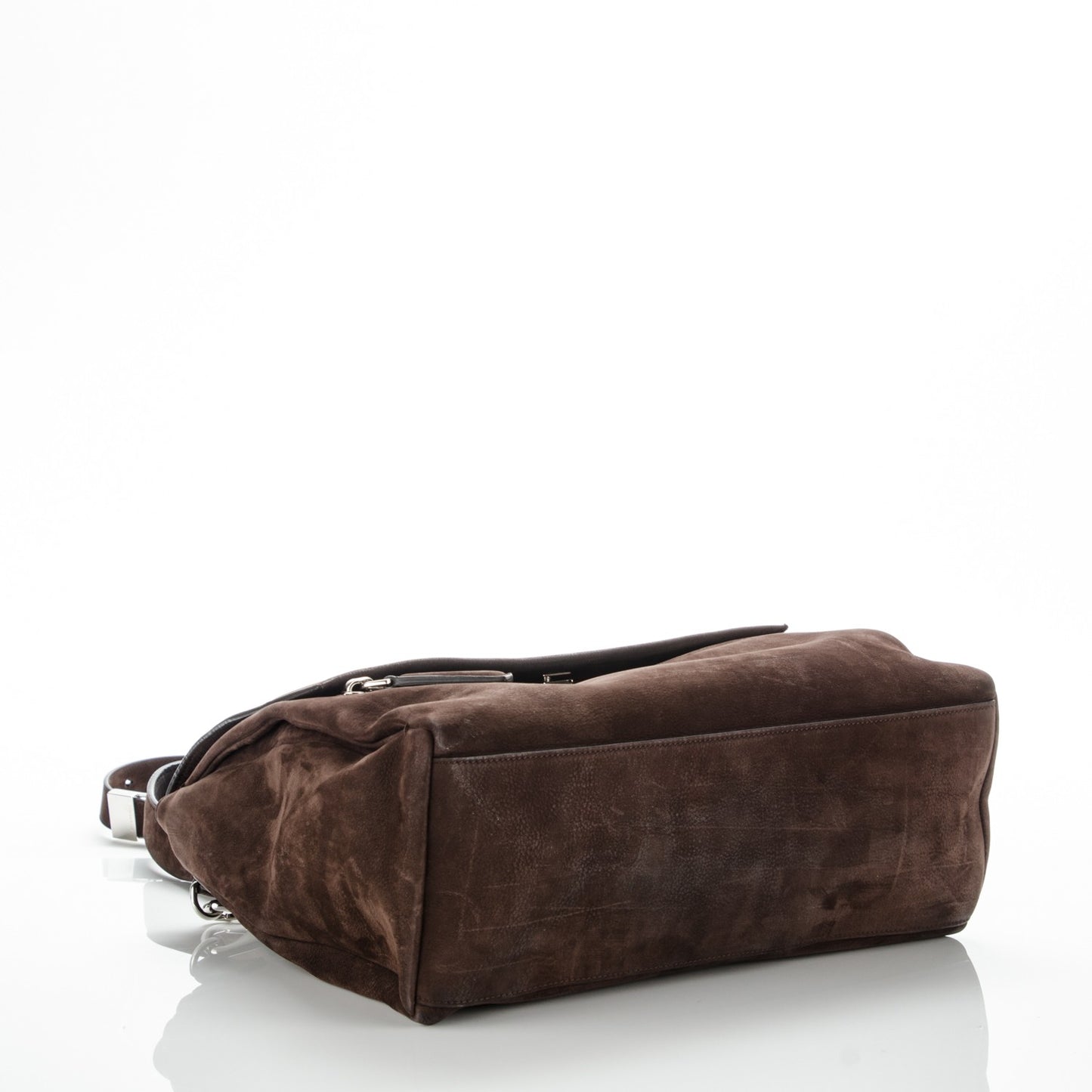 Nubuck Medium Pandora Pure Flap Bag Chocolate